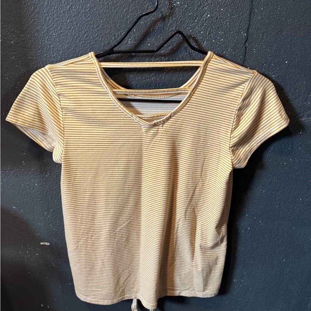 btween Yellow Tie Front Graphic Tee - Picture 3 of 4